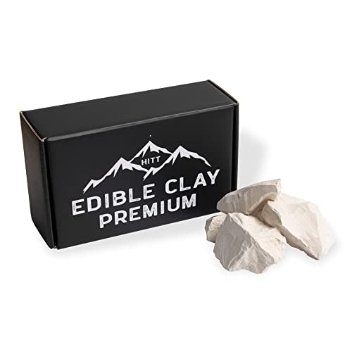 HITT Edible Clay Chunks - «White Velvet» for Eating, Zero Impurities ASMR Food for Pica Cravings, Handpicked Edible Dirt 200gr