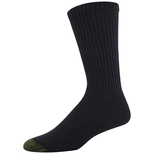 Gold Toe Men's 656s Cotton Crew Athletic Socks, Multipairs, Black (12-Pairs), Large