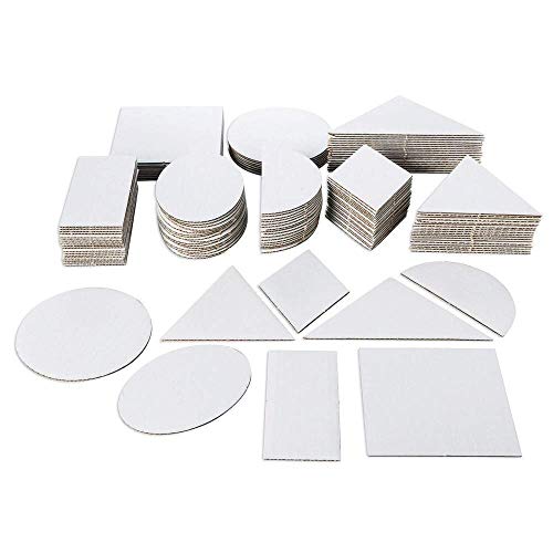 Hygloss Products Corrugated Geometric Shapes Ideal Arts and Crafts-Good for Home or Class-STEM Activity for Kids-Educational-Assorted-28 Pack, White