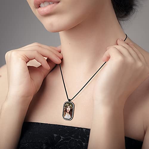 Hicarer 9 Pieces Sublimation Necklaces for Women Heat Transfer Blank Necklace Blank Base Pendant with 9 Pieces Heat Transfer Sheets and High Temperature Glue
