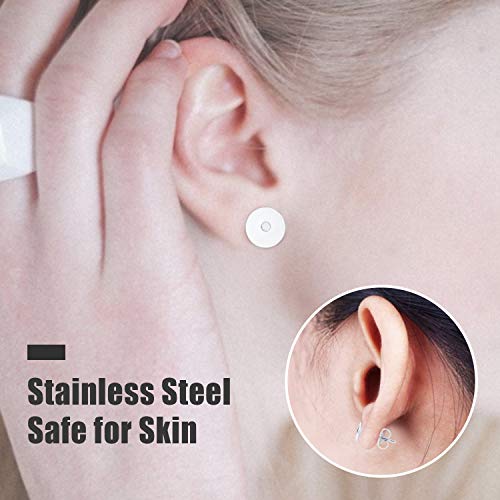 Earring Posts Stainless Steel, 500Pcs Hypoallergenic Flat Pad Earring Studs with Butterfly and Rubber Bullet Earring Backs for Jewelry Making Findings