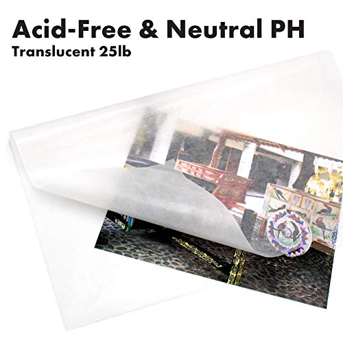 Acid-Free with a Neutral PH | Protects Art & Photographs | Glassine Paper Sheets | Artwork, Krafts | 16 inches x 20 inches - 100 Sheets | by Paper Pros