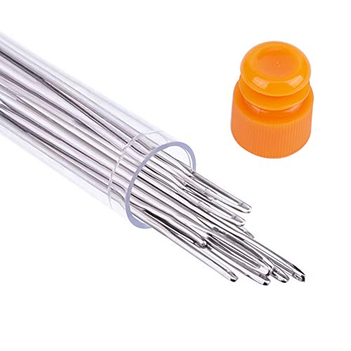 23 PCS Large Eye Sewing Needles, 2.36in Sewing Sharp Needles, Leather Needle Embroidery Thread Needle, Stainless Steel Yarn Knitting Needles with a 3.3in Plastic Bottle