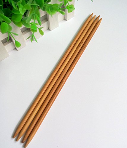 CJESLNA 15sizes 6inch(15cm) Carbonized Bamboo Double Pointed Knitting Needle
