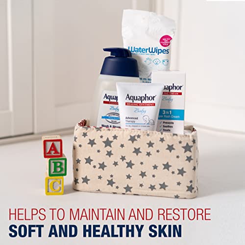 Aquaphor Baby Welcome Baby Gift Set - Free WaterWipes and Bag Included - Healing Ointment, Wash and Shampoo, 3 in 1 Diaper Rash Cream