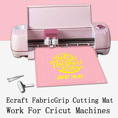 Ecraft FabricGrip Cutting Mat for Cricut Explore Maker/Explore One/Air/Air 2 (12x12 inch, 3 Pack) Square Fabric Adhesive Sticky Pink Quilting Cricket Cutting Mats Replacement Accessories for Cricut.