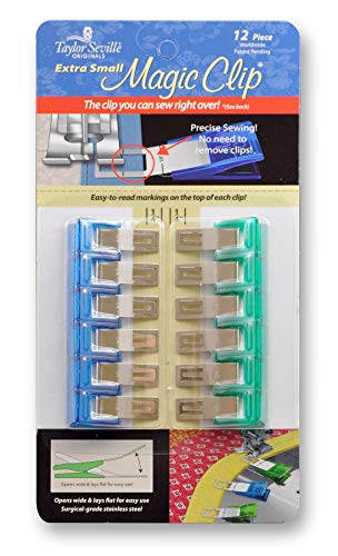 Taylor Seville Extra Small Magic Clip Sewing and Quilting Clips - Package of 12 Clips - Quilting Supplies and Notions - Sewing Accessories and Supplies