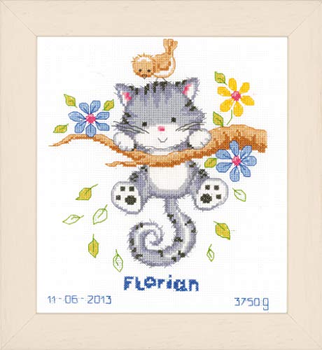 Vervaco Counted Cross Stitch Kit Playful Kitten 8" x 8.8"