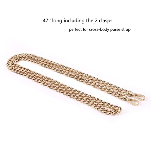 47'' Light Metal Crossbody Purse Chain Strap Replacement for Bag Handbag (Gold)