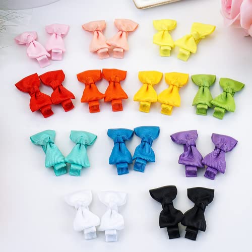 Baby Hair Clips CELLOT 50 Pieces 25 Colors in Pairs Baby Girls Fully Lined Baby Bows Hair Pins Tiny 2" Hair Bows Alligator Clips for Girls Infants Toddlers