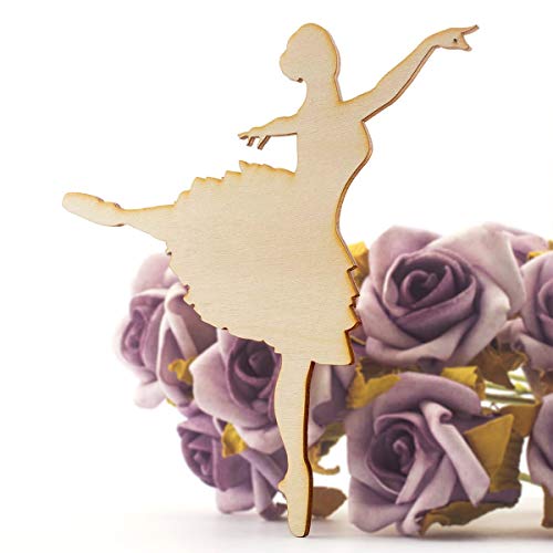 Summer-Ray 15pcs Wooden Silhouette Ballerina in Arabesque Pose Wooden Craft Piece 4.35"