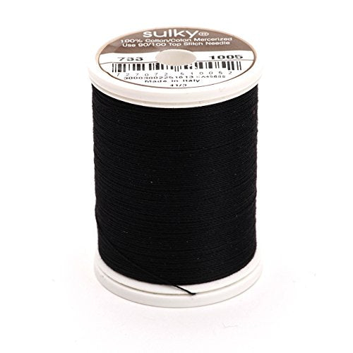 Sulky Of America 400d 30wt Cotton Thread, 500 yd, Black