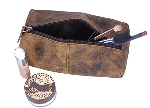 KomalC Leather Zip-Lock Cosmetic Makeup Pouch Bag Pen Pencil case **SALE**