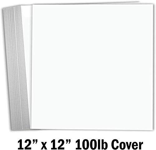 Hamilco White Cardstock Scrapbook Paper 12x12 Heavy Weight 100 lb Cover Card stock – 25 Pack