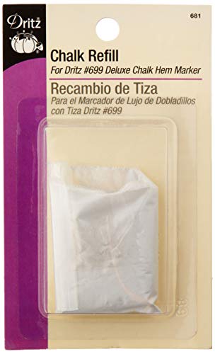 Dritz Refill for Deluxe Hem Marker, White Chalk, 1 Count (Pack of 1)