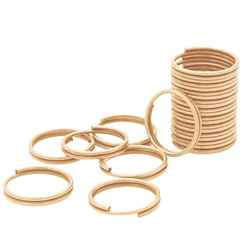 Auvoau 180Pcs Iron Split Rings 16mm KC Gold Split Double Loop Jump Rings Connector Bulk for DIY Craft Charm Jewelry Making Bracelet Necklace(KC Gold)