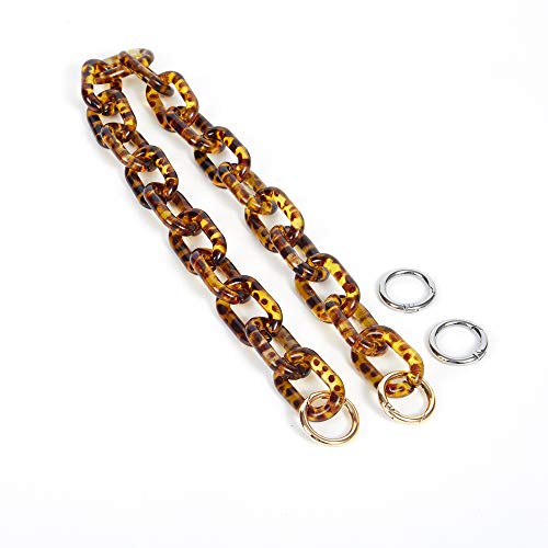Yichain Chunky Acrylic Purse Strap Bag Chain Handle Replacement,Handbag Purse Making Accessory Decoration (Leopard)