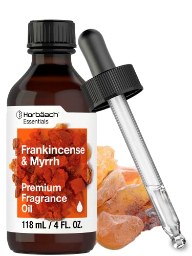 Frankincense & Myrrh Fragrance Oil | 4 fl oz (118ml) | Premium Grade | for Diffusers, Candle and Soap Making, DIY Projects & More | by Horbaach