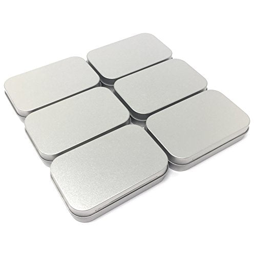 24 Pack Metal Rectangular Empty Hinged Tins Box Containers Mini Portable Box Small Storage Kit, Home Organizer, 3.75 by 2.45 by 0.8 Inch Silver