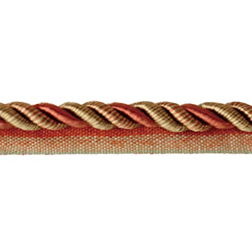 Fenghuangwu 13 Yard Handmade Cord Trim，0.6Cm/0.24Inch Diameter Twisted Trim Cord Rope for DIY, Home Décor, Upholstery, Curtain Tieback-Orange
