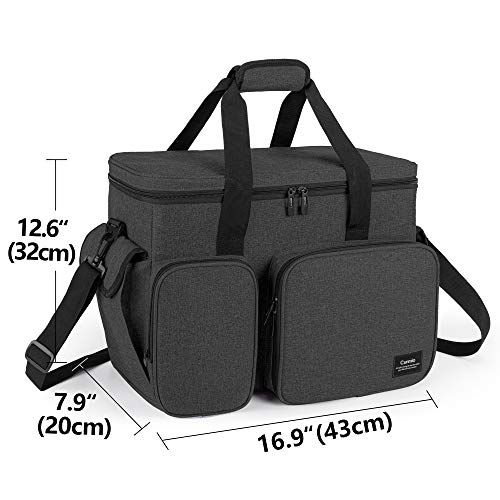 CURMIO Sewing Machine Carrying Case, Universal Tote Bag with Bottom Base Feet Pad Compatible with Most Standard Sewing Machine and Accessories, Black(Bag Only, Patented Design)