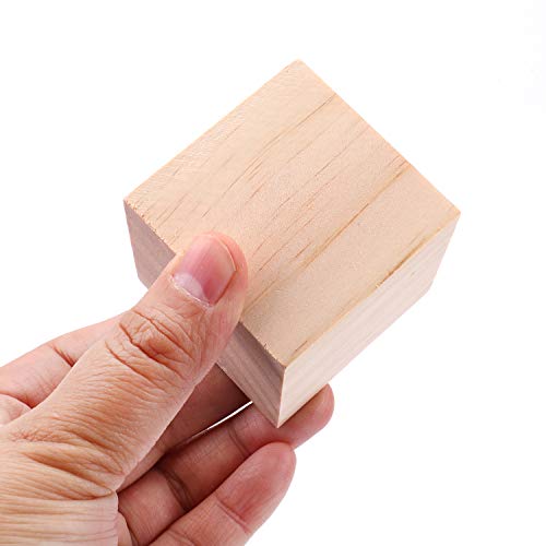Tosnail 30 Pack 2 Inches Unfinished Wooden Cubes Wooden Blocks - Great for Crafts Making