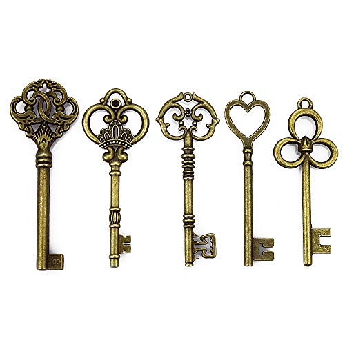 LolliBeads (TM) Mixed 4 Set of Extra Large Skeleton Keys in Antique Bronze - 20 Keys