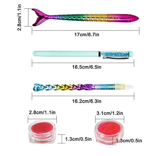 AIFUDA 16 Pcs Diamond Painting Tool, 8 Pcs Handmade Diamond Art Pen Kits--Mermaid Spiral Diamond Painting Point Drill Pens, 8 Pcs Diamond Painting Tools of Glue Clay (Pink)