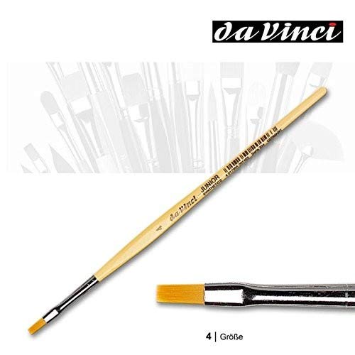 da Vinci Student Series 304 Junior Paint Brush, Flat Elastic Synthetic with Lacquered Non-Roll Handle, Size 4