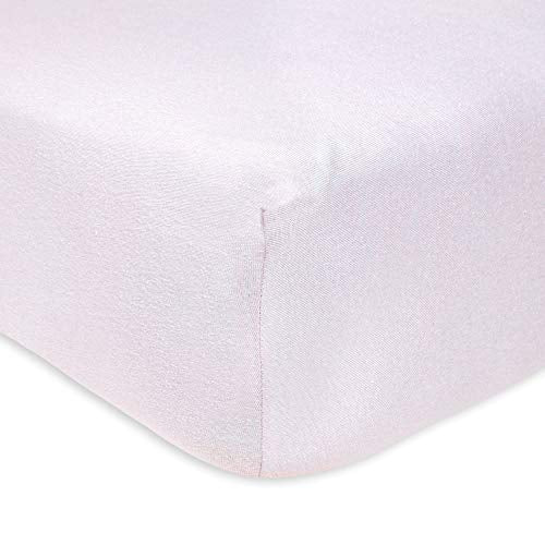 Burt's Bees Baby - Fitted Crib Sheet, Solid Color, 100% Organic Cotton Crib Sheet for Standard Crib and Toddler Mattresses (Soft Lavender)