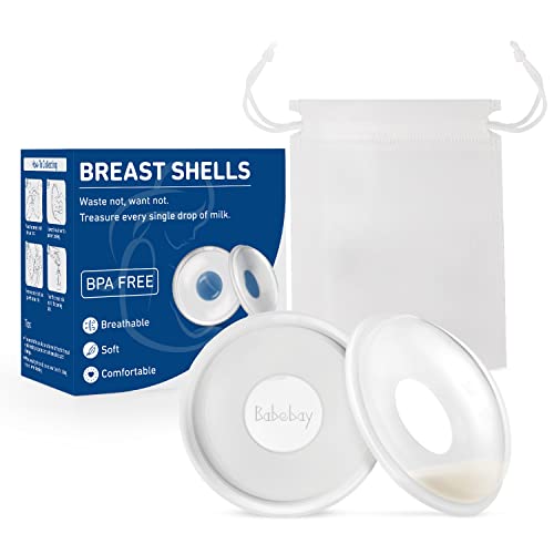 Breast Shells, Nursing Cups, Milk Saver, Protect Sore Nipples for Breastfeeding, Collect Breastmilk Leaks for Nursing Moms, Soft and Flexible Silicone Material, Reusable, 2-Pack