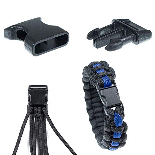 Black Plastic Side Release Buckles for Paracord Bracelets (5/8 Inch, 50 Pack)