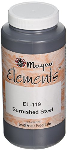 Mayco - EL119P Elements Glaze, Burnished Steel EL-119, 1 Pint