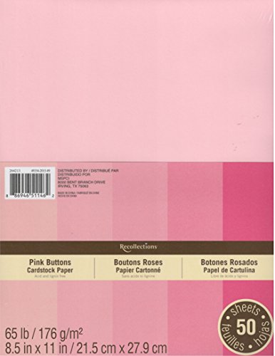 Recollections Cardstock Paper, 8 1/2 X 11 Pink Buttons - 50 Sheets