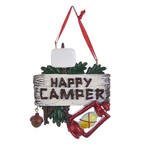 "Happy Camper" Sign Ornament For Personalization