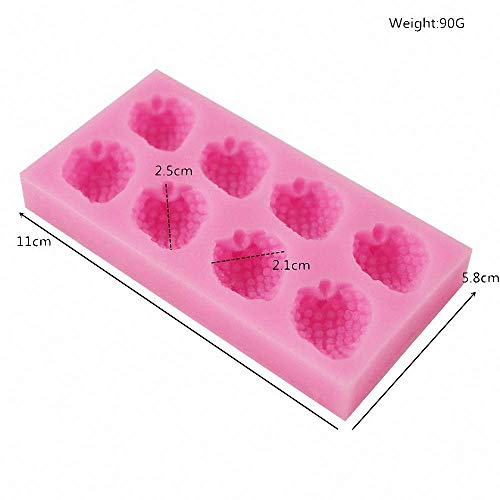 3Pcs/Set Strawberry Fondant Gumpaste Mold Silicone Chocolate Candy Mold for Cupcake Cake Decoration Handmade Soap Embeds Polymer Clay Resin Mold