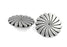 Bezelry 10 Pieces Rotating Flower Metal Shank Buttons. 25mm (1 inch) (Antique Silver)