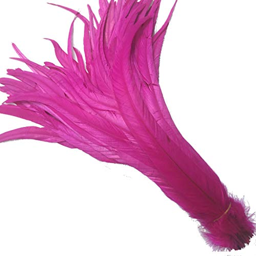 Shekyeon 12-14inch Tail Feather Used Hats Costume Decoration Pack of 50(Fuchsia)