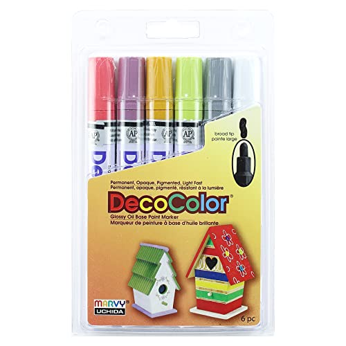 UCHIDA Decocolor Retro Color Broad Point Paint Marker Set