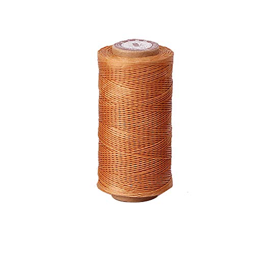 284yd 150D 1mm Sewing Waxed Thread Hand Stitching Cord for Leather Craft DIY (Light Brown)