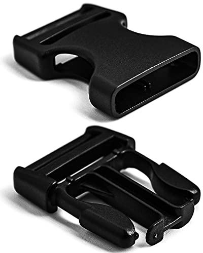Buckles for Straps 1": Quick Side Release Plastic Buckle Clip 4 set + Tri-Glide Slide 8 pcs Fit 1 inch Wide Nylon Strap Webbing Belt, Heavy Duty Dual Adjustable No Sew, Backpack Parachute Replacement