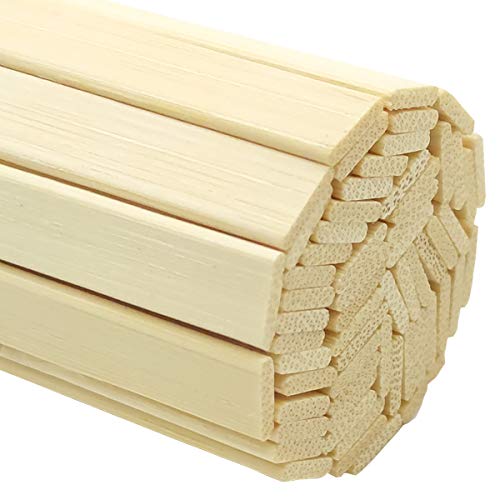 Worown 120 pcs 15.7 Inch Strong Natural Bamboo Sticks, Wooden Craft Sticks, Extra Long Sticks, Wood Strips for Craft Projects, 3/8 Inch Width