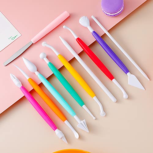 Outus 10 Pieces Plastic Clay Tools Ceramic Pottery Tool Kit for Shaping and Sculpting (Assorted Colors)