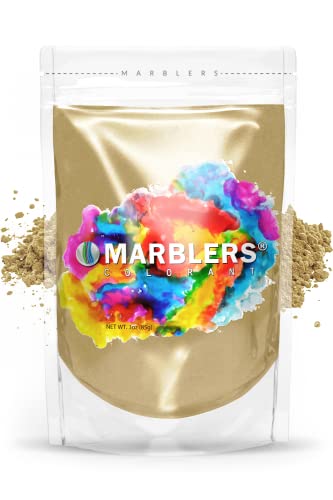 MARBLERS Cosmetic Grade Mica Powder Colorant [Soft Gold] 3oz (85g) Metallic Pigment Dye | Sparkle, Luster, Pearl | Festival, Party Makeup | Nail, Eyeshadow | Resin, Soap | Non- Toxic, Vegan