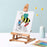 Falling in Art Painting Set for Kids with Table Easel-Acrylic Painting Starter Kit with Art Smock, 12 Acrylic Paints, 12 Water Soluble Colored Pencils, Paint Brushes, Canvas Panels and Watercolor Pad