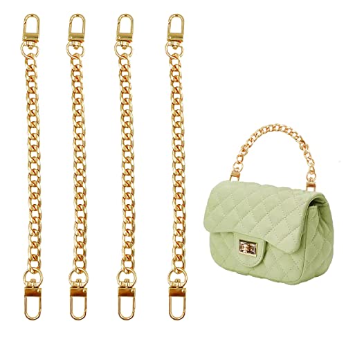 Purse Chain Strap, 4Pack 7.8 Inch Golden Shoulder Bag Strap Chain Extender Handbags Replacement Accessories for Wallet Clutch Satchel Shoulder Crossbody Bag (7.8 inch Gold)