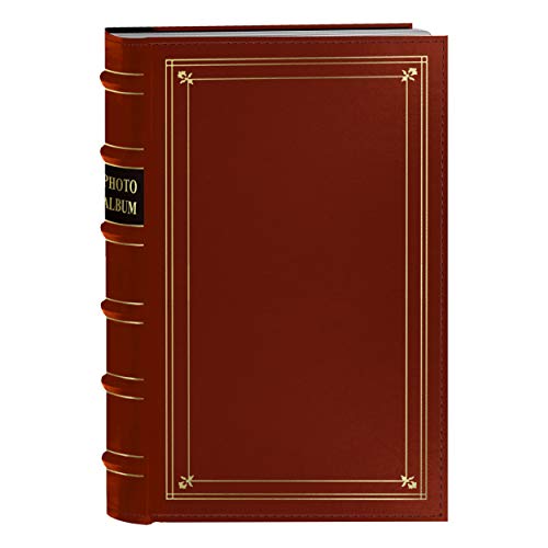 Pioneer Photo 204-Pocket Ring Bound Photo Album for 4 by 6-Inch Prints, Red Bonded Leather with Gold Accents Cover