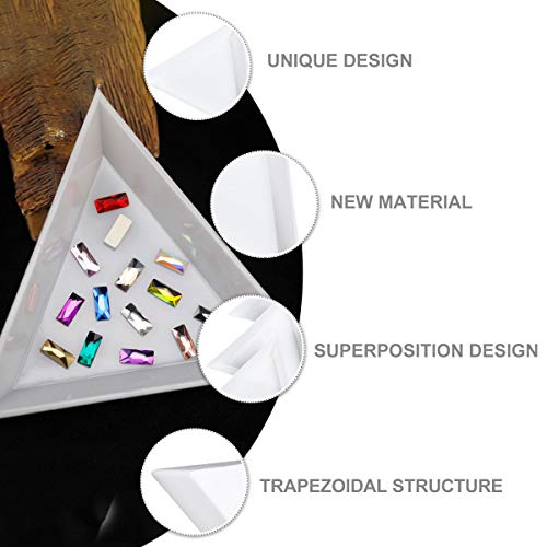 Artibetter 10PCS Plastic Triangle Bead Sorting Trays Nail Art Tray Jewelry Picking Plates for Diamond Jewelry