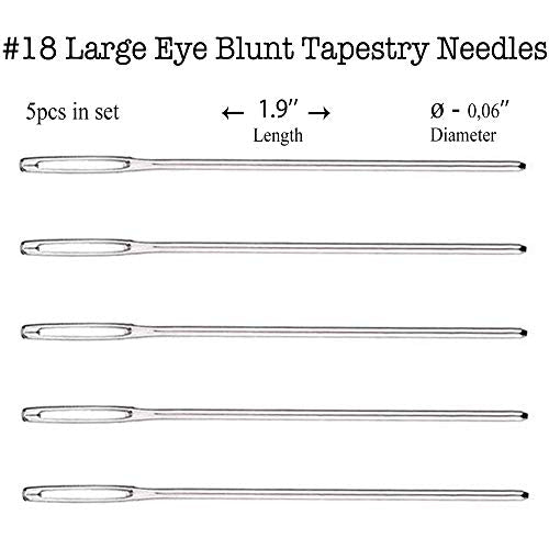 Large Eye Blunt Sewing Needles - 20 Pcs Tapestry Stainless Steel Knitting Needles Size 16, 18, 20, 22 for Crochet and Other Projects