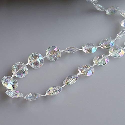 SKY CANDYBAR 99FT DIY Garland Diamond Acrylic Crystal Beads Strand Shimmer Wedding Decorations Party Decoration Crafting Projects (Iridescent)